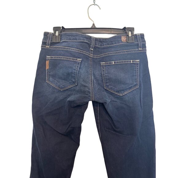 Paige Canyon Flare Womens Size 26 Dark Wash Flared Denim Jeans Made In USA - Picture 3 of 7